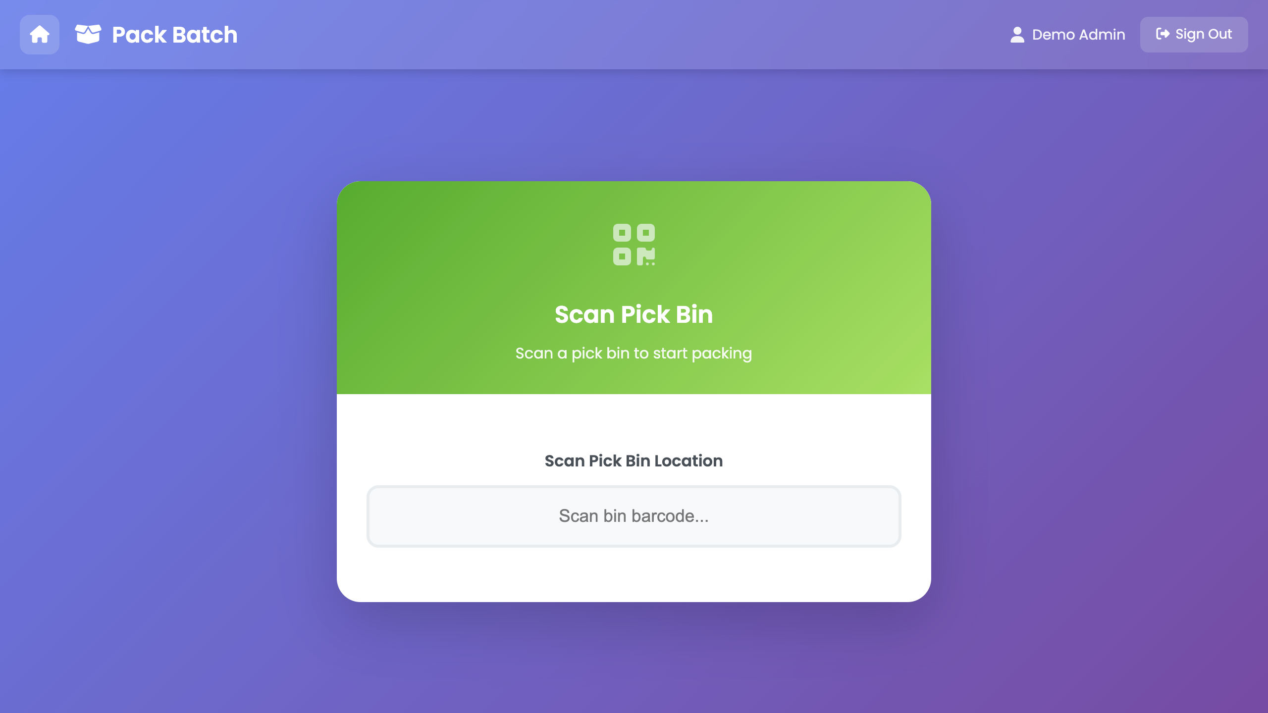 Packing station with order details, carrier selection, and label preview