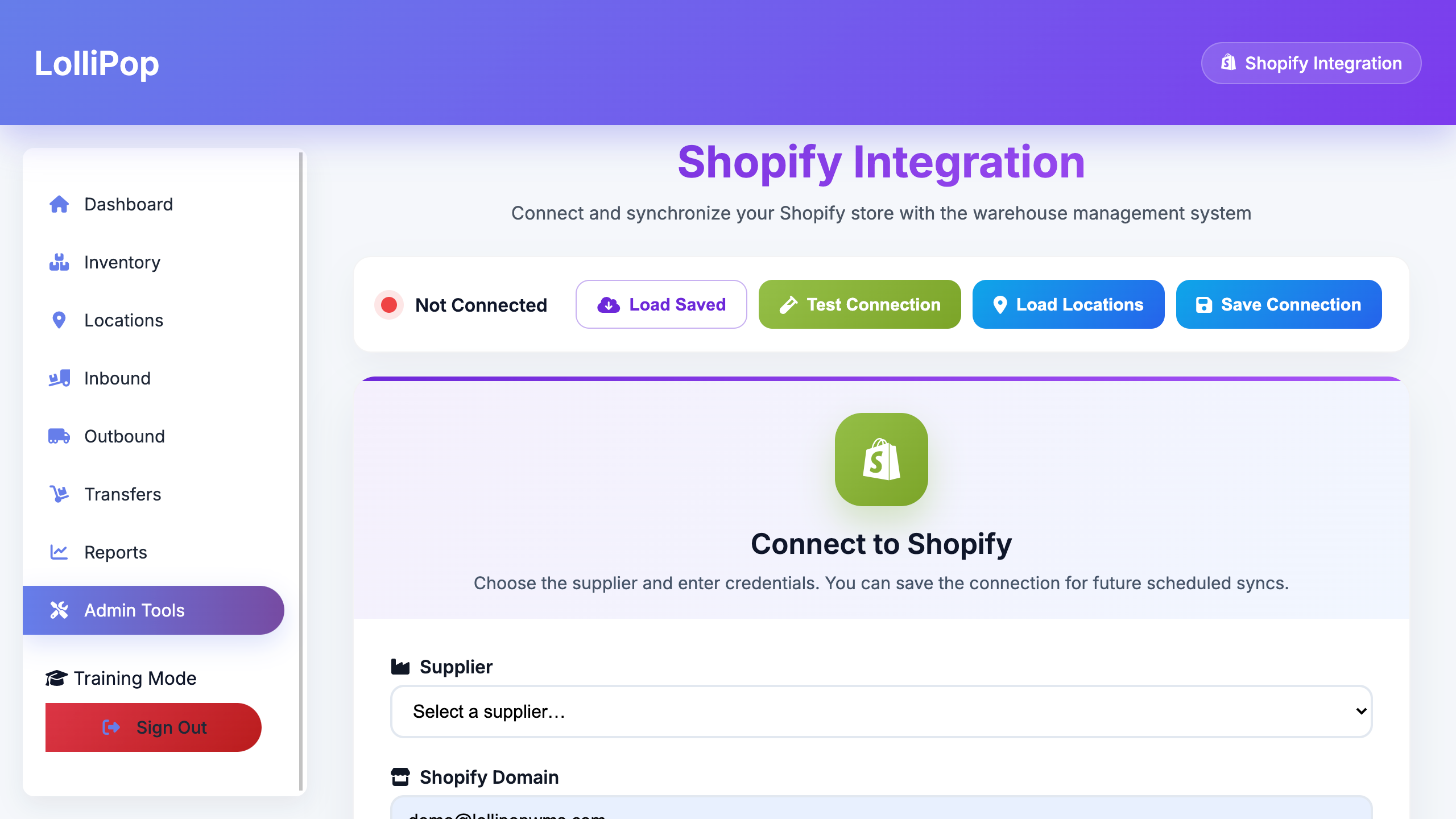 Shopify WMS Solution interface